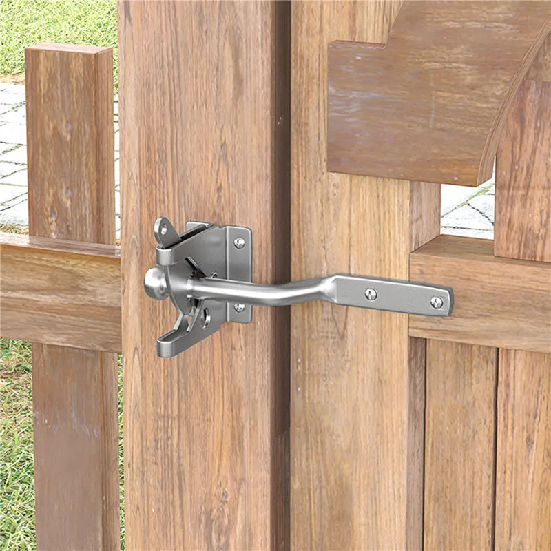Ensemble de serrures de clôture en bois d'extérieur - Style américain, loquet de porte en acier au c