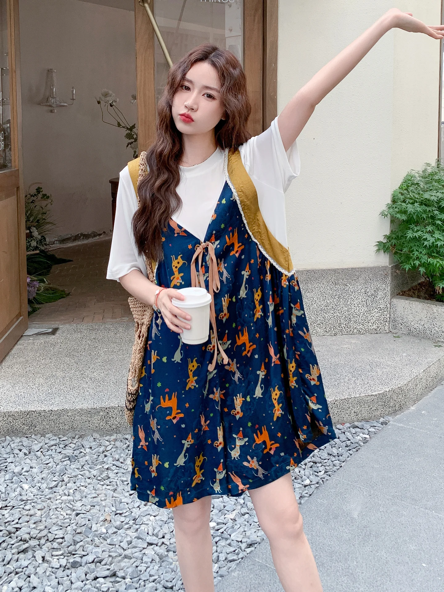 Color Blo Youthful or Suit Women's High Waist Wide Leg ort Pants Jumpsuit Fake Two-Piece Summer New Sle Ele