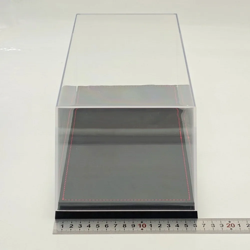 1:18 Acrylic Display Case with Leather/Carbon Fiber Base Dustproof Transparent Model Car Box High - quality acrylic 34CM