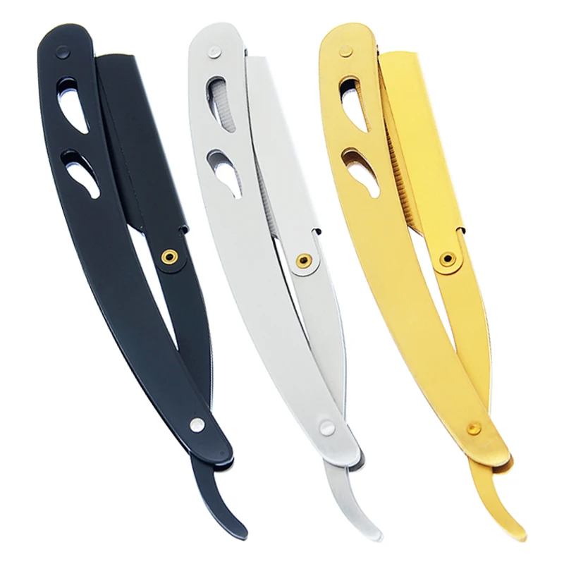 Meisha Professional Hair Saftey Razors for Shaving Men Straight Razor Shaving Knife Hairdressing Tool Replaceable Blade C0007A