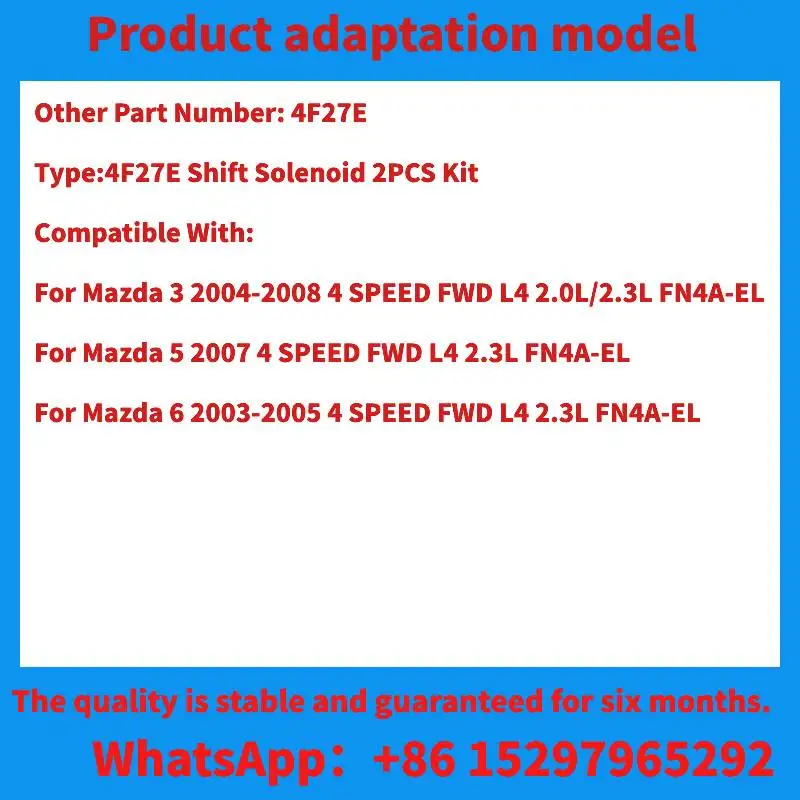 2PCS 4F27E FN21-21-1F1 FN21211F1 Transmission Solenoid Kit For Mazda 2 3 5 6 323 CX7 MPV Tribute Protege car accessories tools