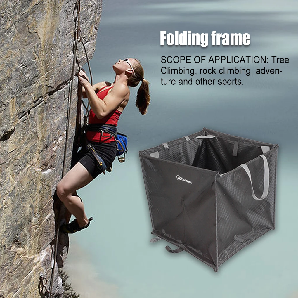 Climbing Rope Basket Multipurpose Nylon Fabric Equipment Pouch Black