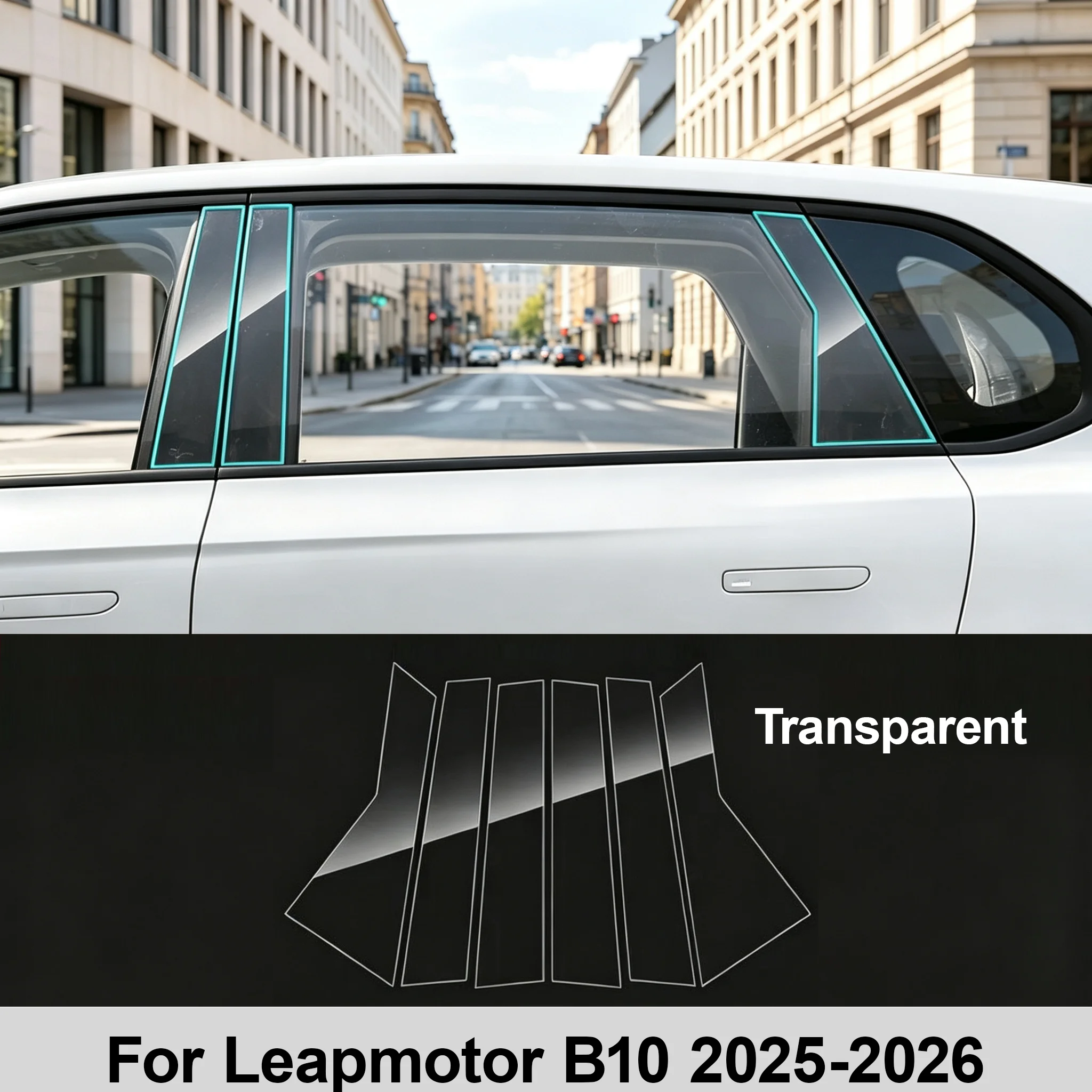 Für Leapmotor B10 2025-2026 Scheinwerfer Rücklicht B-Säule Rückspiegel TPU Schutzfolie PPF Aufkleber Unsichtbare Folie – Detail 4