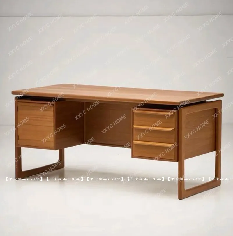XXMedieval solid wood desk  retro writing desk Small apartment desk Simple