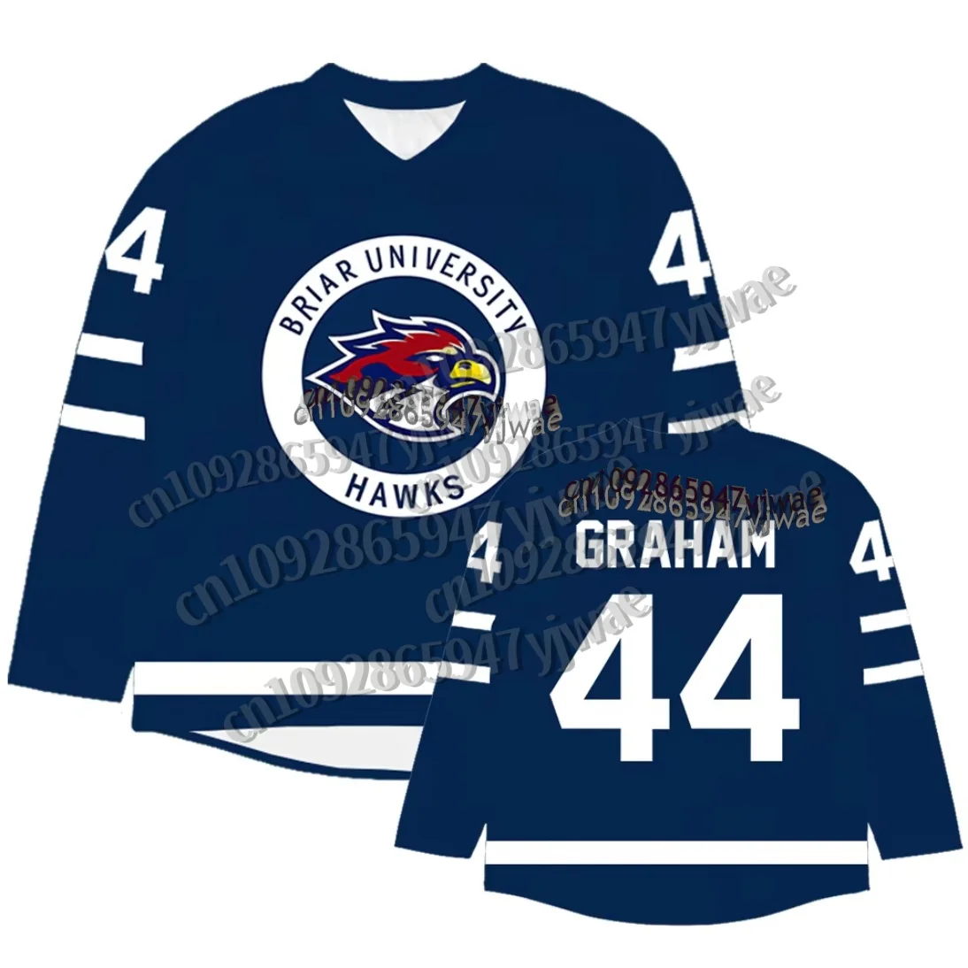 MEN Cosplay Off Campus Briar University Hockey Jersey Graham 44 22 DI LAURENTIS 66 Tucker46 T-shirt Design 3D Printing Merch