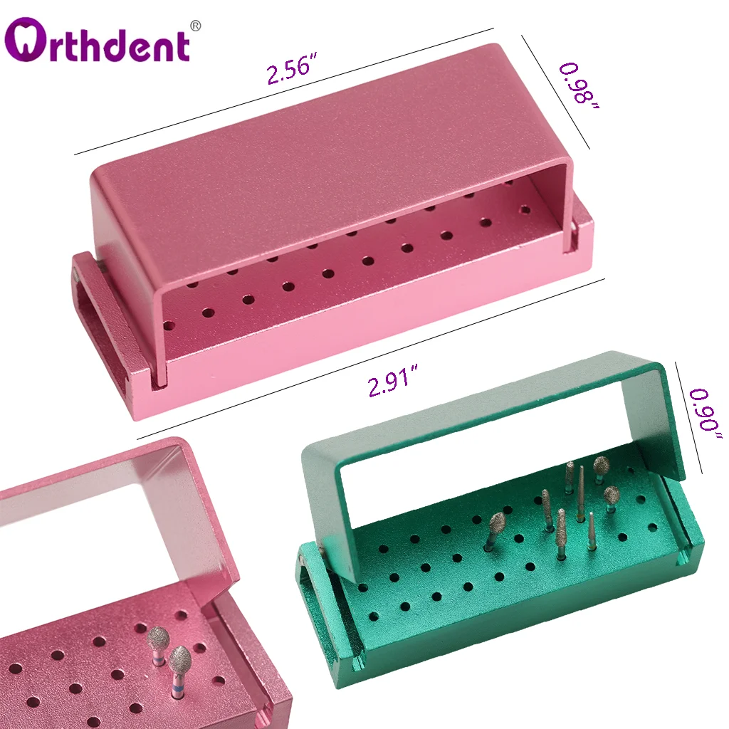 1PC 30Holes Dental Burs Drill Holder For High Speed Handpiece Burs Disinfection Colorful Aluminium Optional Block Dentisry Tools