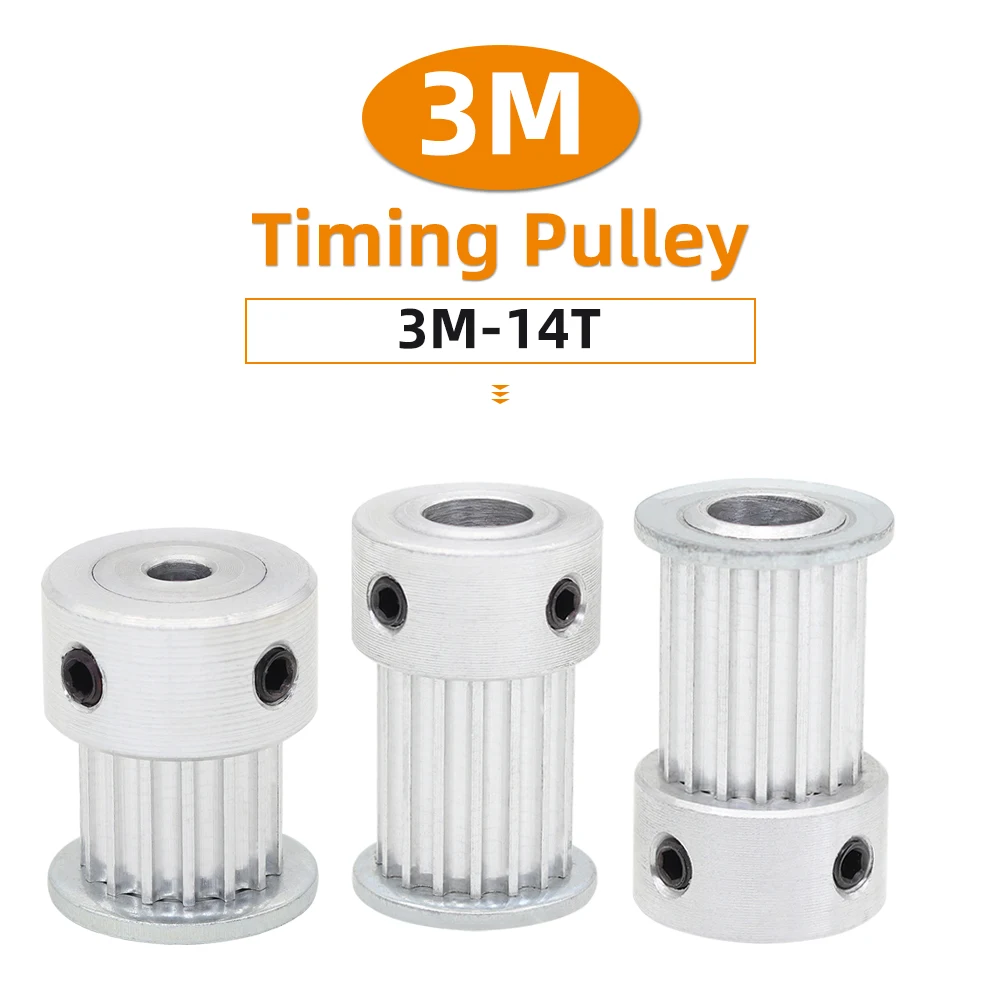 Belt Pulley 3M14T Teeth Pitch 3.0 mm Circular Tooth K Shape Alloy Pulley Bore 4/5/6/6.35 mm For Width 6/10/15 mm 3M Timing Belt