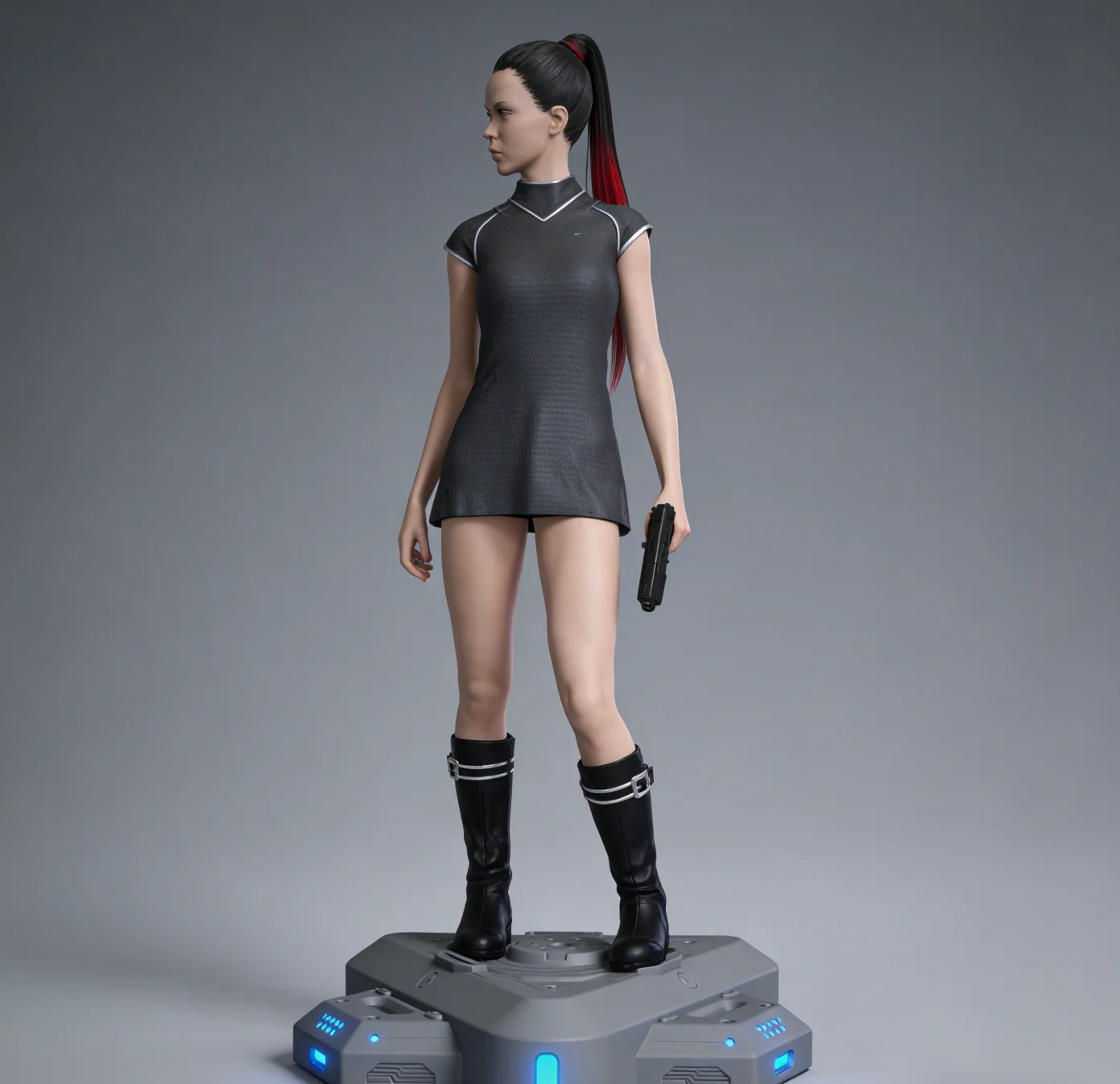 

1/24 75mm Desk ornament，Attractive resin model kit for GK miniature 3D printed grey statue figurine DIY doll model not painted