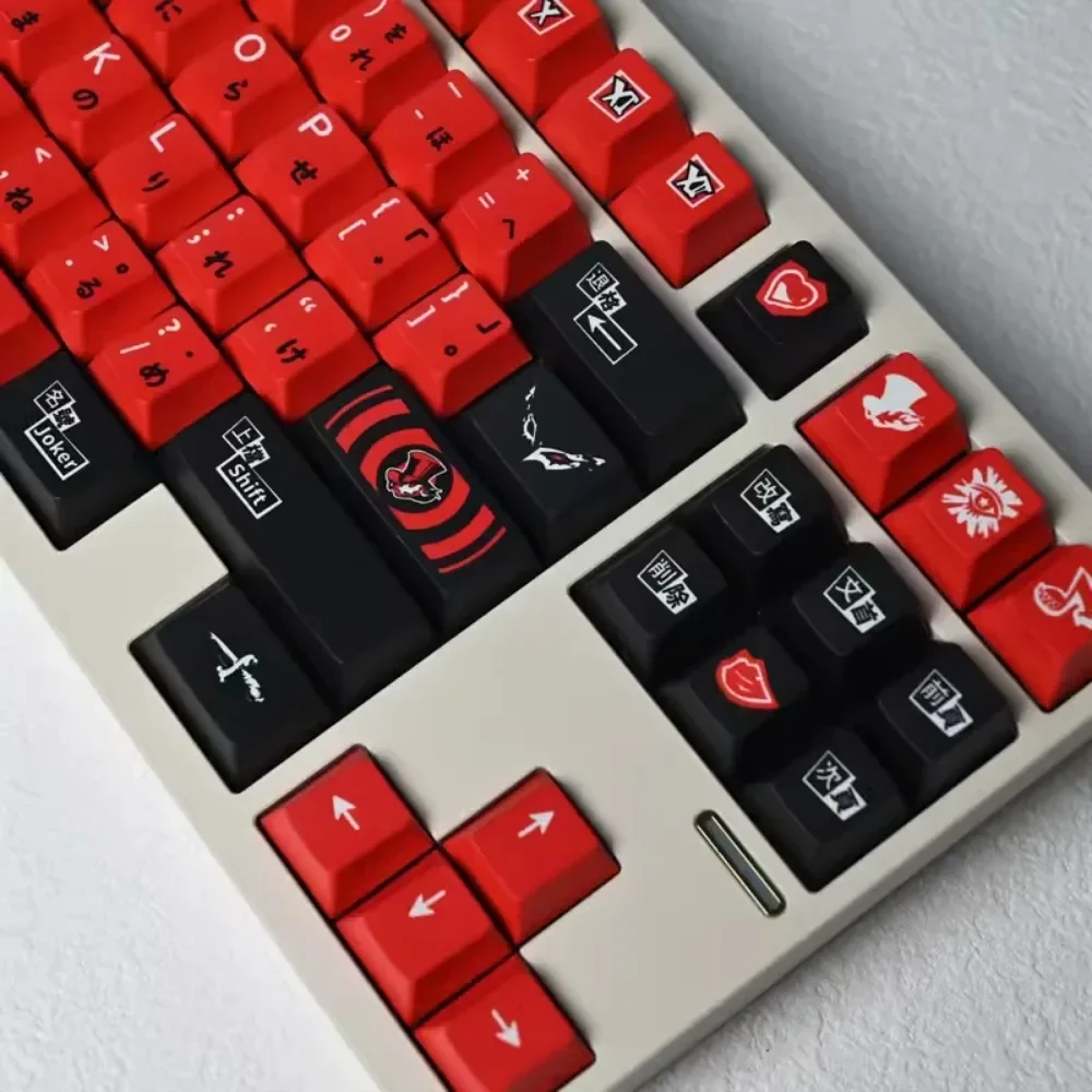 Persona 5 Strikers Theme Keycap Set 140Key PBT Custom Anime Keyboard Cap Cherry Profile Gaming KeyCap for Mechanical Keyboard