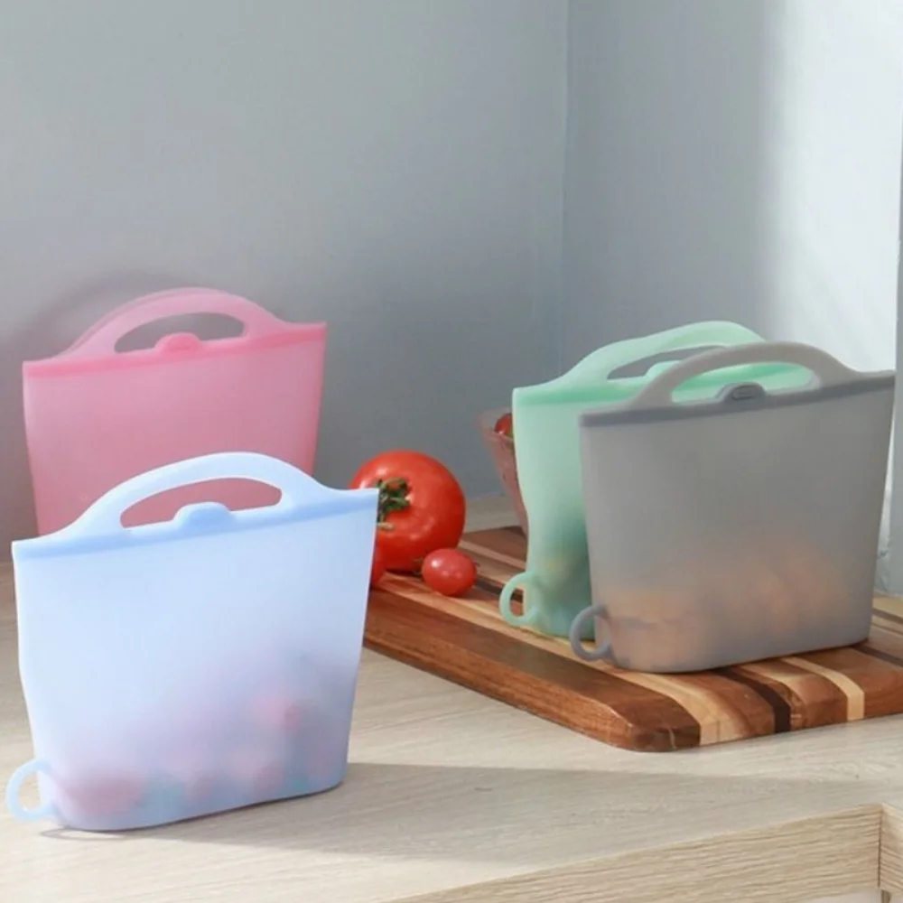 

Freezer Bag 1000/1200ml Fresh-keeping Bag Food-grade Silicone Portable Food Packaging Bag Leakproof Reusable Cooler Bags Fruit
