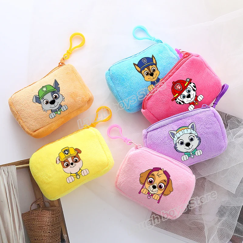 Paw Patrol Chase Mini Plush Coin Purse Skye Figure Student Canvas Square Storage Bag Boy Girl Handbag Fashion Kids Birthday Gift