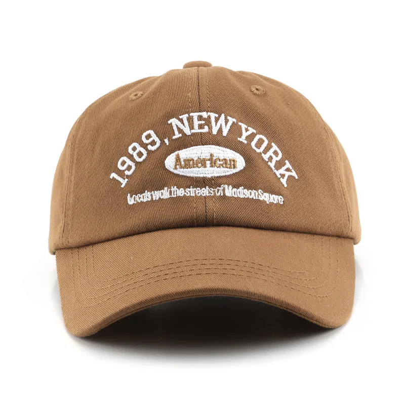 Männer und frau Baseball Caps Einstellbare Beiläufige Gestickte 1989 New York Amerikanischen Baumwolle Sonne Hüte Unisex Einfarbig Visier hüte