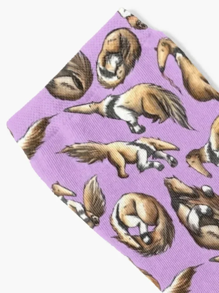 Giant Anteater Parade Pattern - Soft Purple Socks Sports fashionable Christmas luxury Ladies Socks Men's