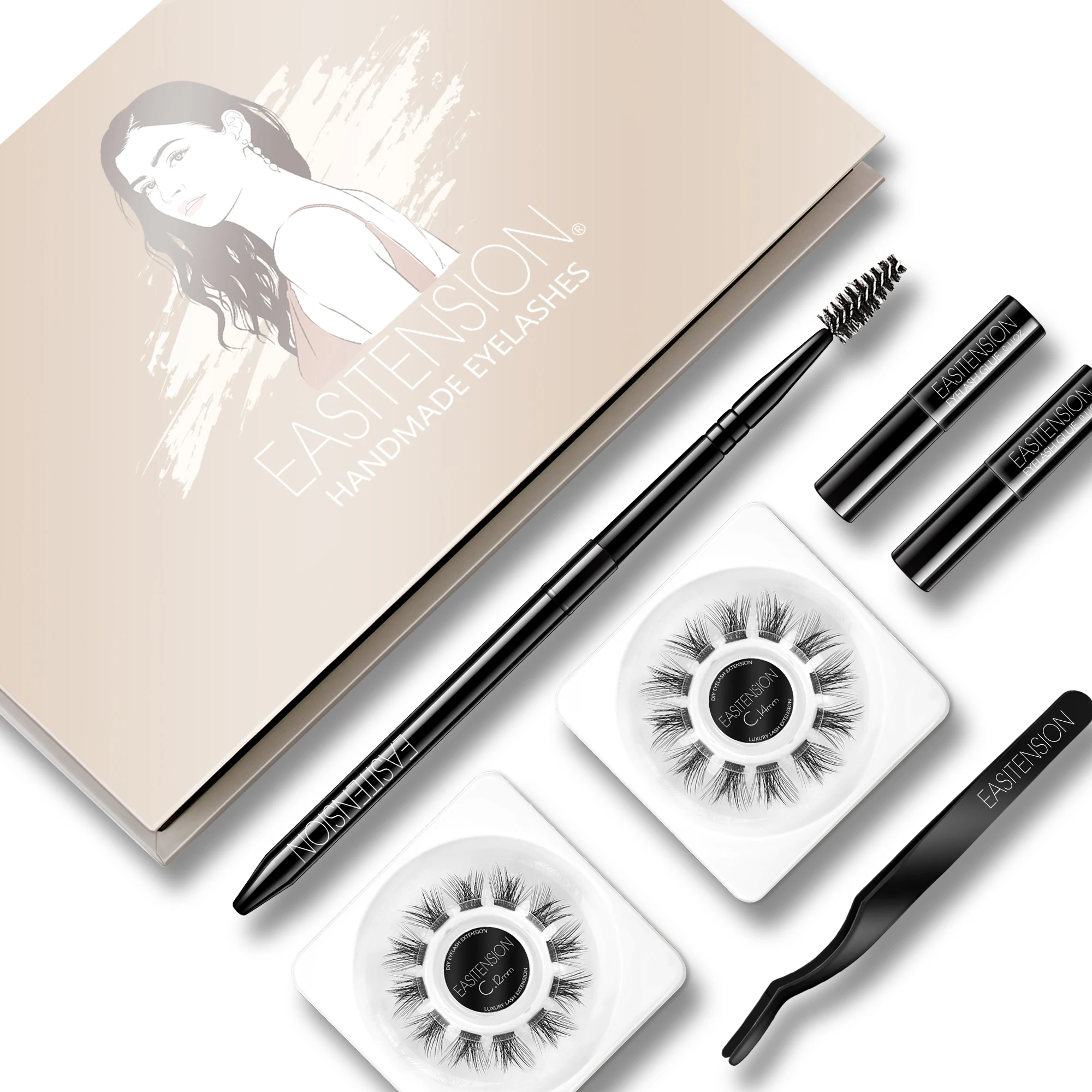 EASITENSION Cluster Lashes Set 3d Effect Individual Lash 24 Clusters Volume Segmented Lashes Kit Eyelash Bundles