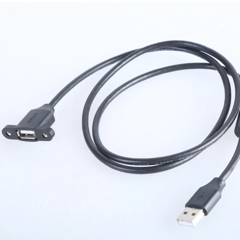 USB Charging Extension Cable Male to Female USB 2.0 Charging Port Panel Mount with Screw Hole for Phones Laptop Mouse