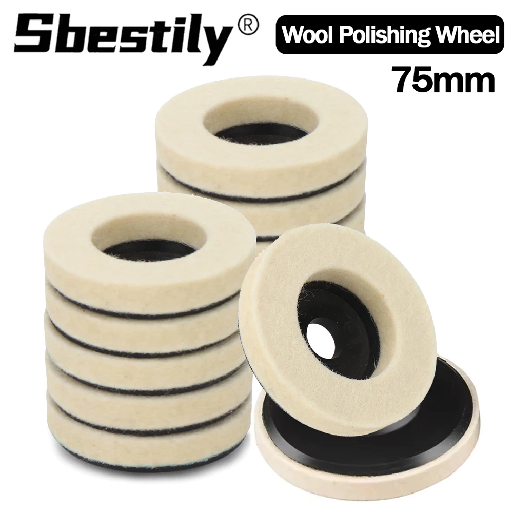 

3inch Wool Polishing Wheel Polishing Pads 75mm Angle Grinder Accessories Felt Grinding Disc for Metal Wood Glass Ceramic Marble