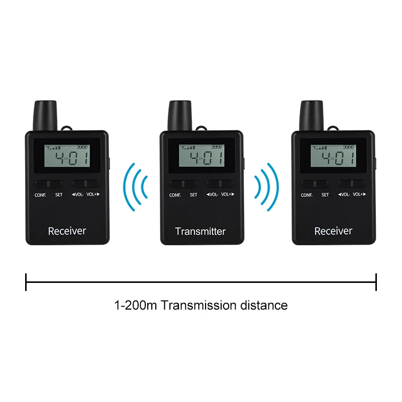 Hot Sale RC 2406 Adudio Guide System 1 Black Transmitter Plus 1 Receiver With Microphone For Horseback Riding Church Instruction