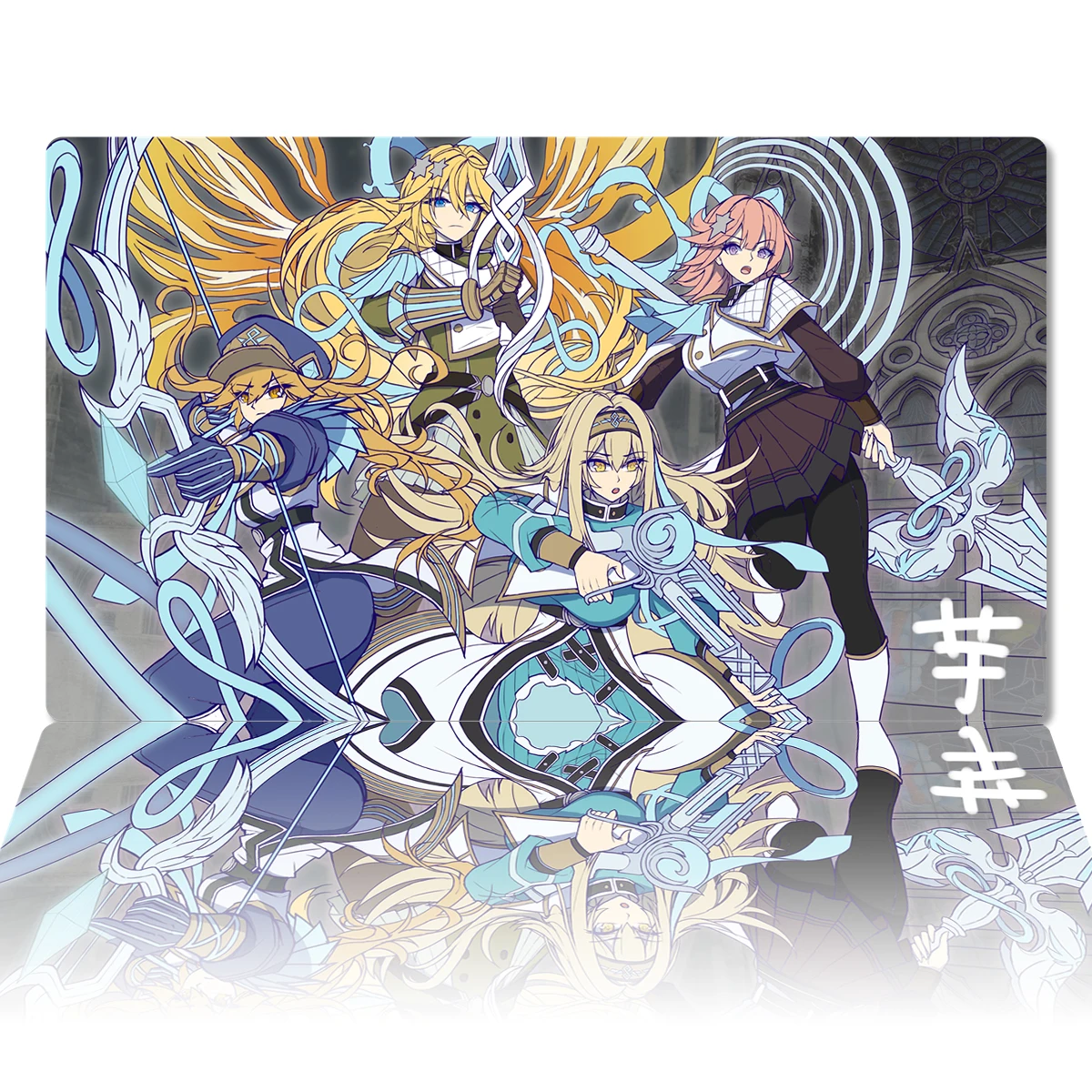 YuGiOh Playmat Exosister Mikailis Mat TCG OCG CCG Trading Card Game Board Game Mat Anime Mouse Pad Desk Mat Zones & Bag 60x35cm