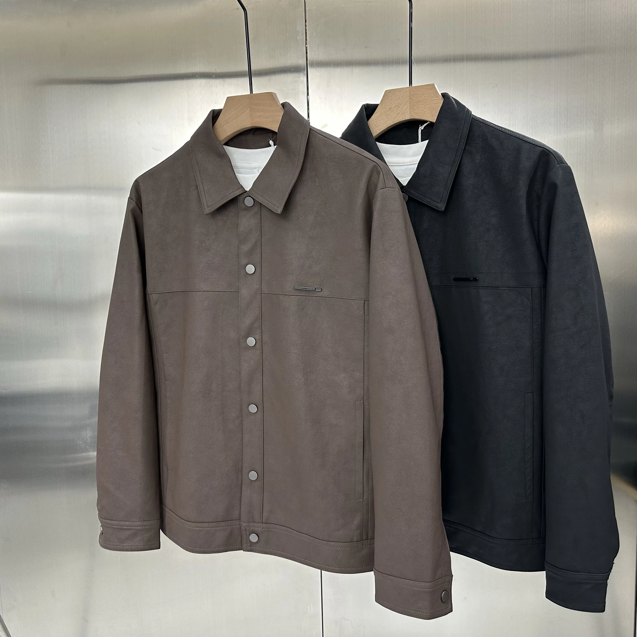 

son Premium PU Leather Jaet Men's Slim Fit Faionable Autumnal Classic Collar Biker Coat Youthful Vitali Sle Casual...