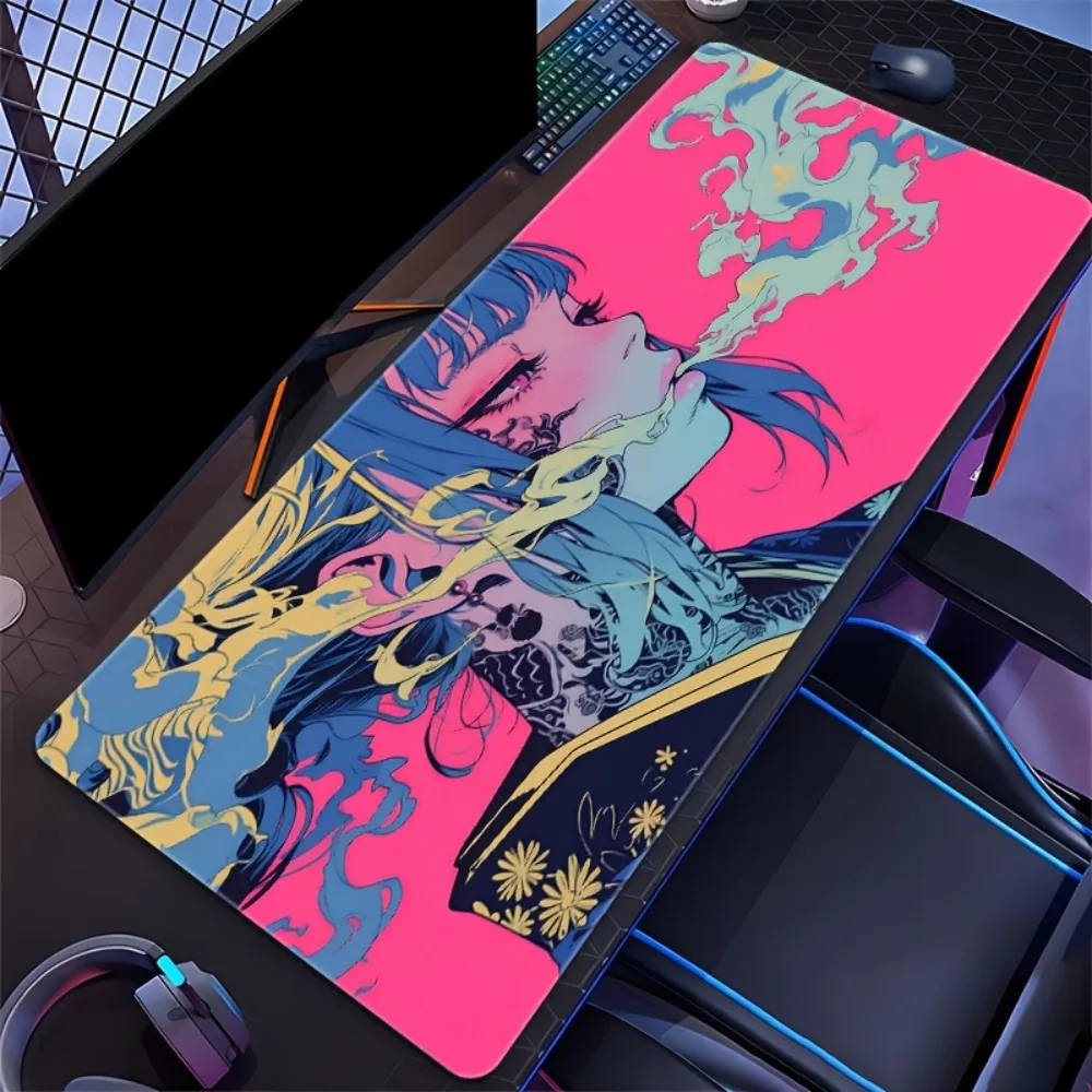 CIFBUY Rubber Mouse Pad Large Non Slip Girl Art Design Washable Desk Mat for Office Home Decor Gaming