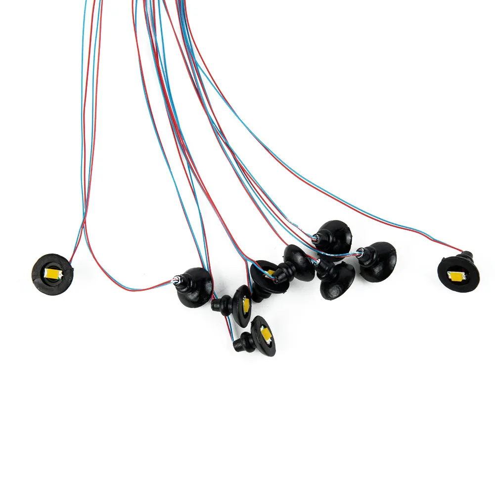 مجموعة من 10 OO HO مقياس LED ضوء الشارع نموذج مصابيح الحائط مع الأسلاك والمقاومات لنموذج السكك الحديدية ومشاهد الديوراما #5