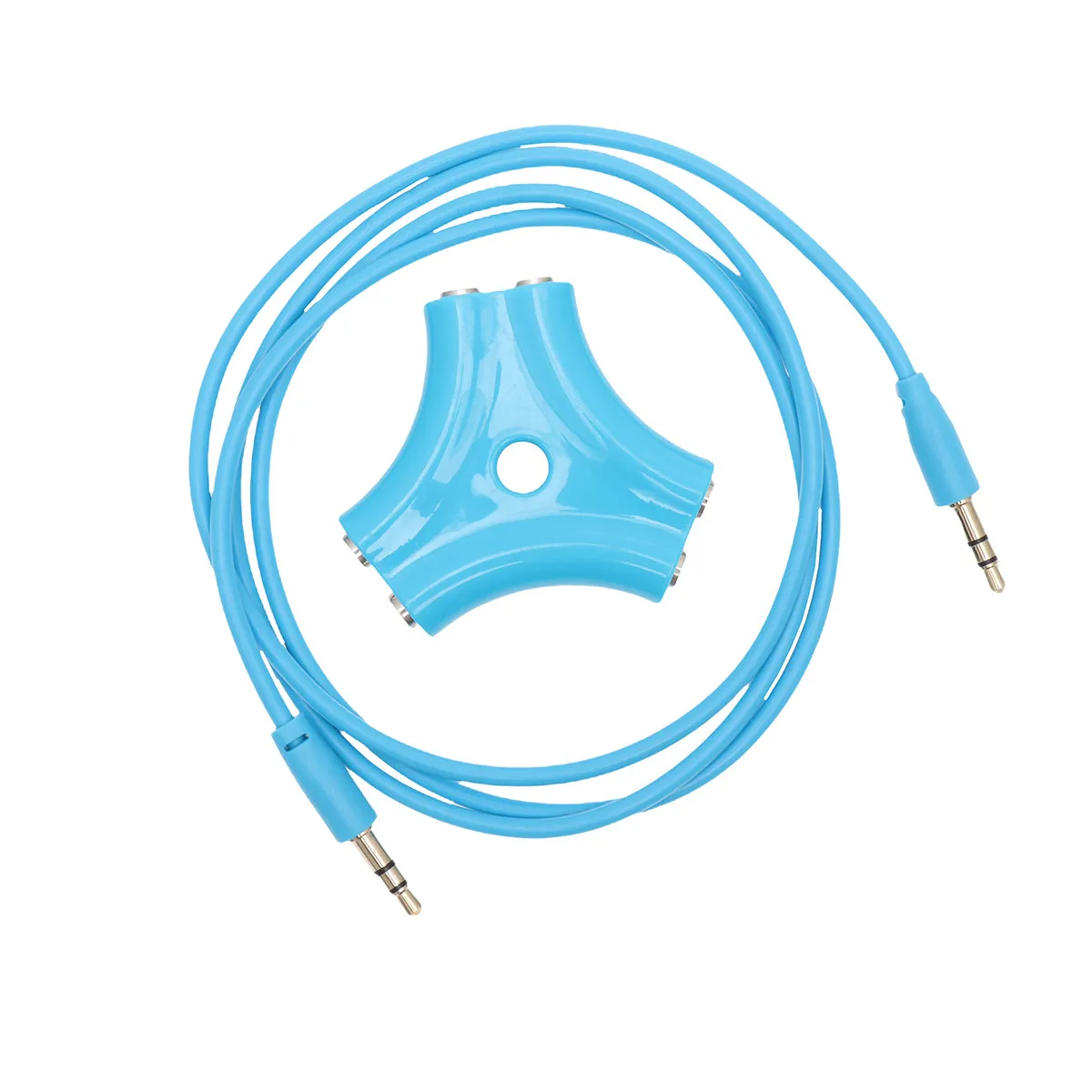 5 Port 3.5mm Earphone Splitter Adapter Supports Up to 5 Headphones Simultaneously Wide Compatible Stereo Audio Cable Included