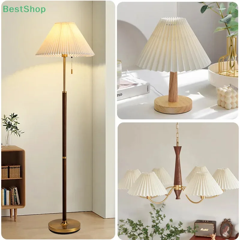 Pleated Fabric Lampshade, Removable Lamp Cover for Decorative Table Lamps, New Design Lighting Shade for Hotel and Homestay