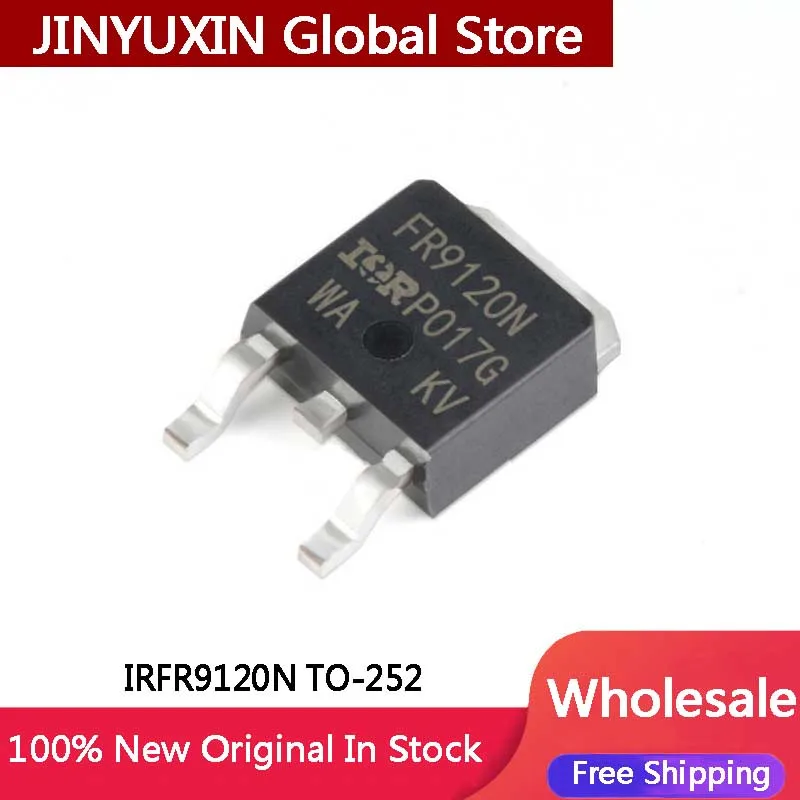 10-100Pcs New IRFR9120N FR9120N IRFR9120 IRFR9120NTRPBF 100V P Channel MOS Tube TO-252 IC Chip Stock Wholesale Free Shipping