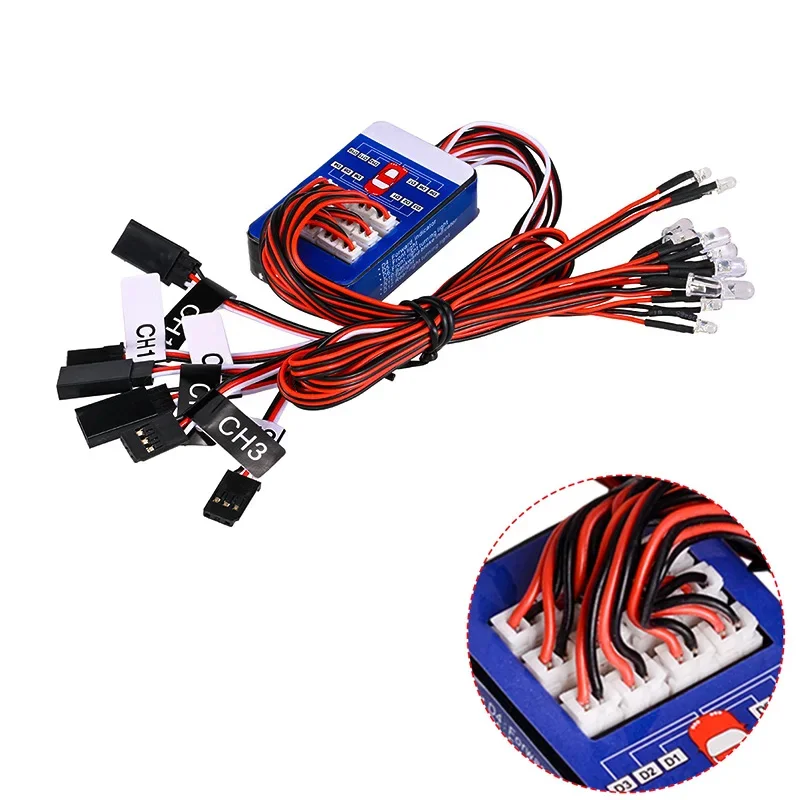 Simulation Flash Light 12 LED Lighting Kit Steering Brake for 1/10 Scale Models RC Car Yokomo Tamiya HSP HPI AXIAL RC4WD TRX