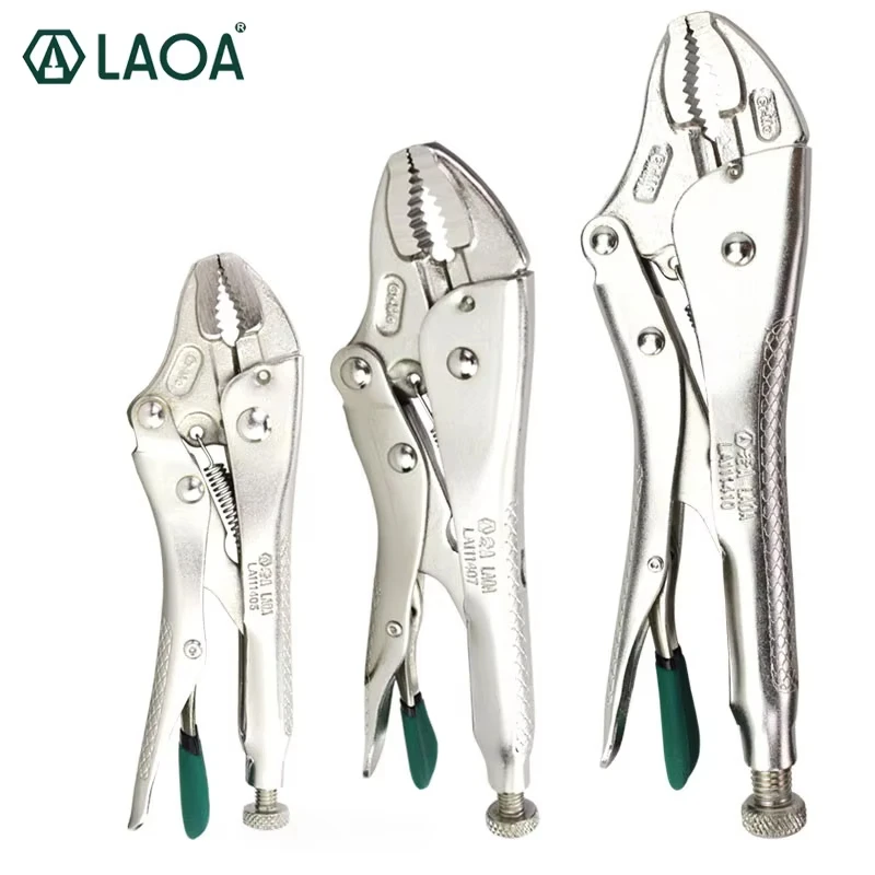 Juego de alicates LAOALocking, herramienta de soldadura de punta redonda de 5/7/10 pulgadas, bloqueo de mandíbula recta, alicates para topos, empuñaduras de vicio para reparación y mantenimiento del hogar