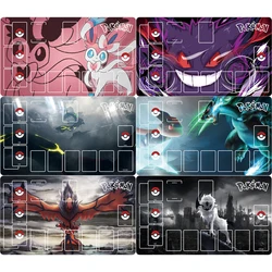 60*35*0.2cm PTCG Pokemon Dedicated GAME Card Mat Battle Sylveon Charizard Pikachu Rayquaza Lillie Gift Toy Anime Table Mat