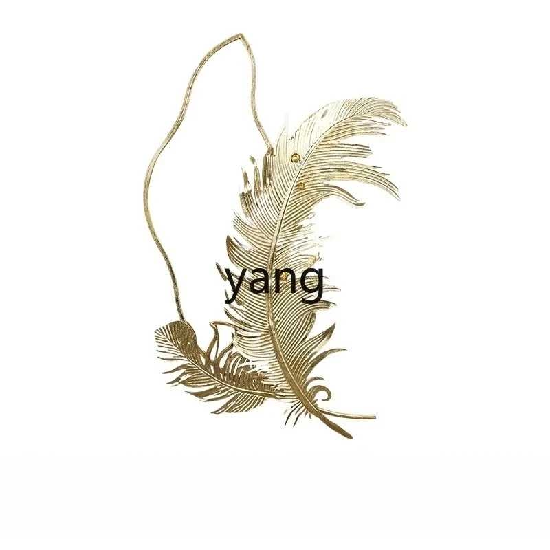 LMM,Wall Decorative Mirror Modern Minimalist Living Room Creative Three-Dimensional Iron Feather Wall Hanging Mirror
