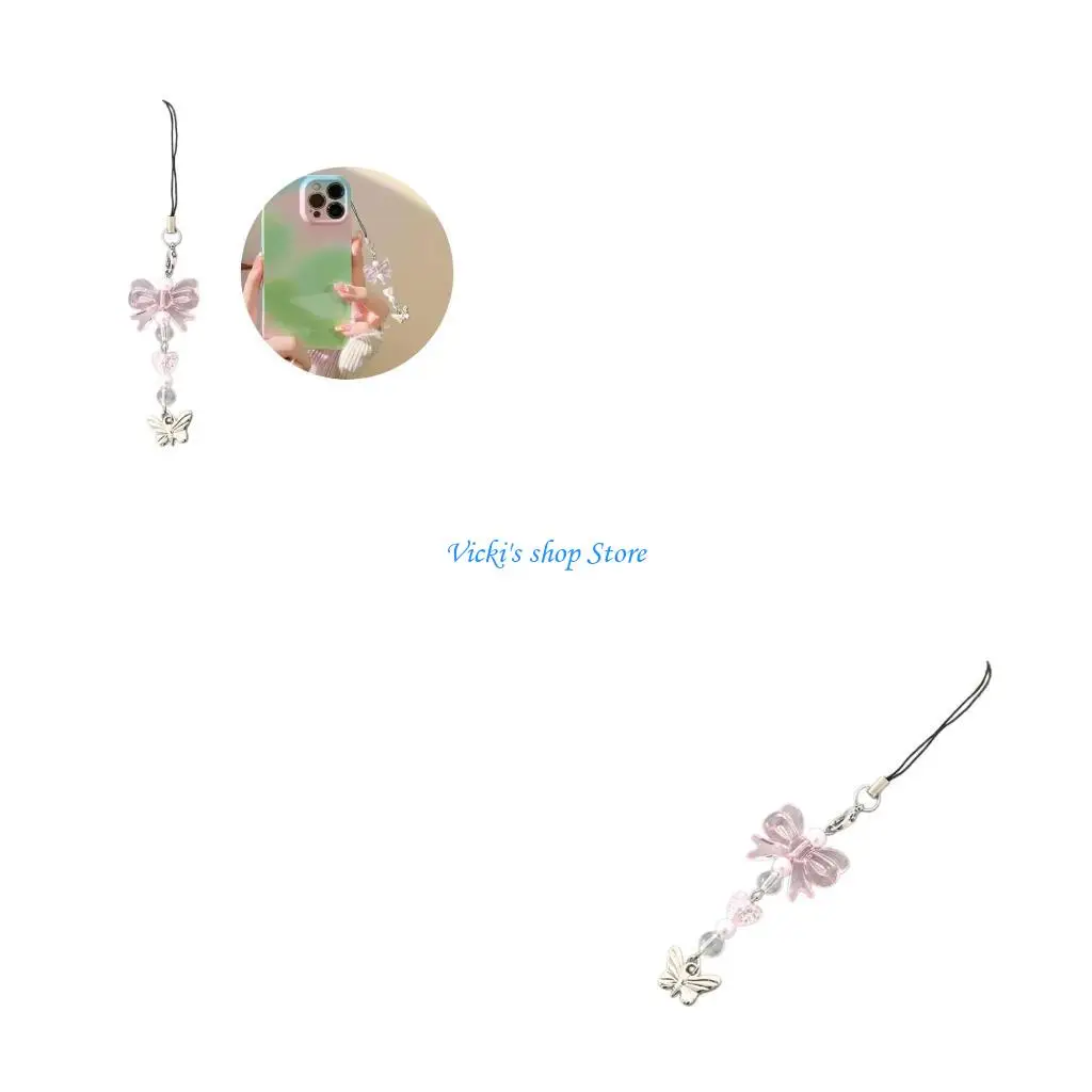 Красочный-кулон-в-виде-сердца-и-бабочки-брелок-модный-бант-бисерный-ремешок-для-телефона