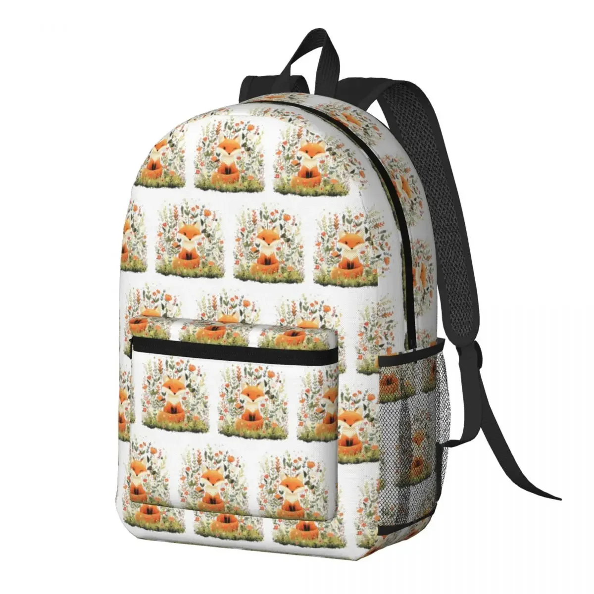 Cartoon Fox In The Grass Backpack Daypack Large Capacity Children BookBag School Bag Shoulder Bags for Men Women