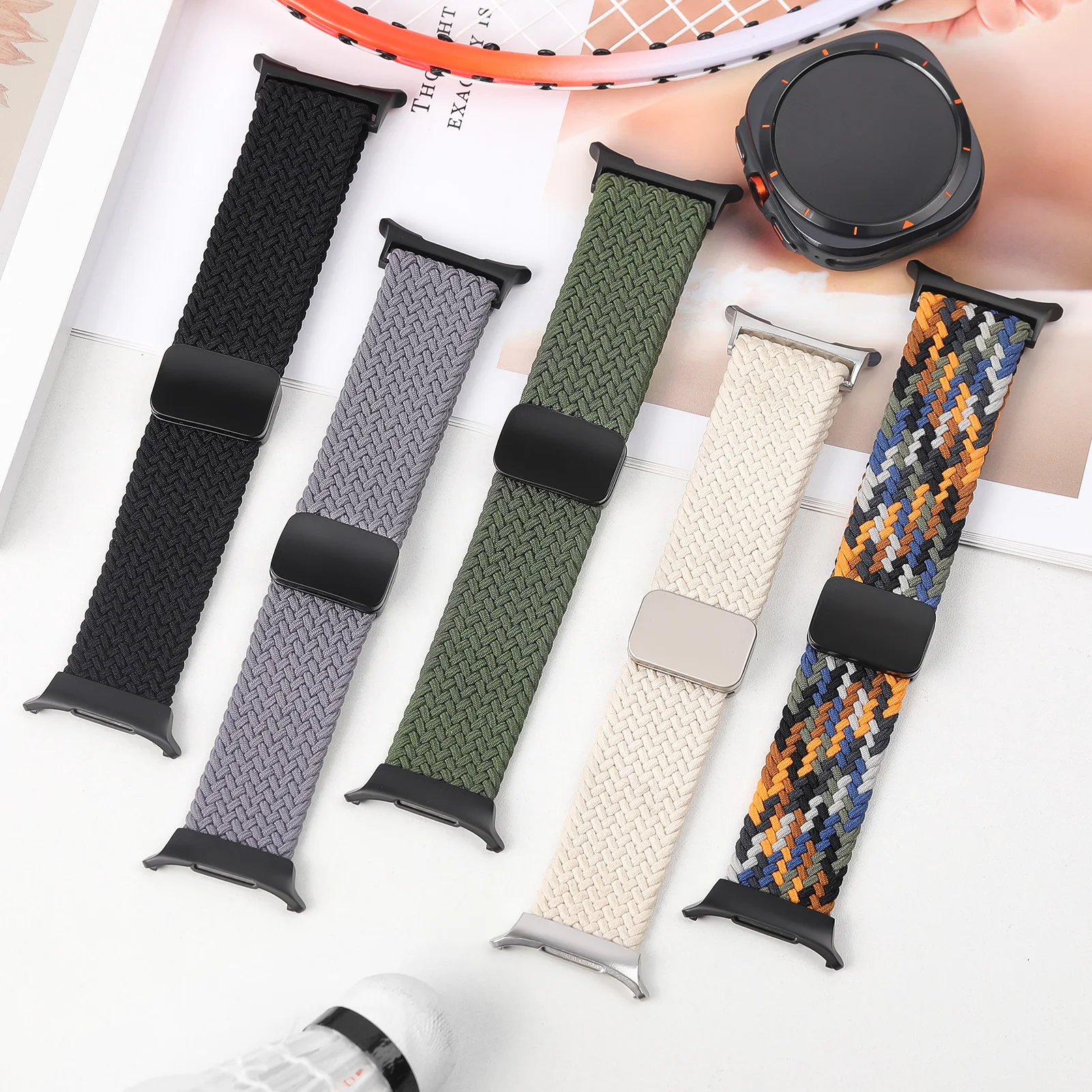 For Samsung Galaxy Watch Ultra Strap 47mm Accessories Magnetic Nylon Braided wrist belt Bracelet Correa Galaxy Watch7 Ultra Band