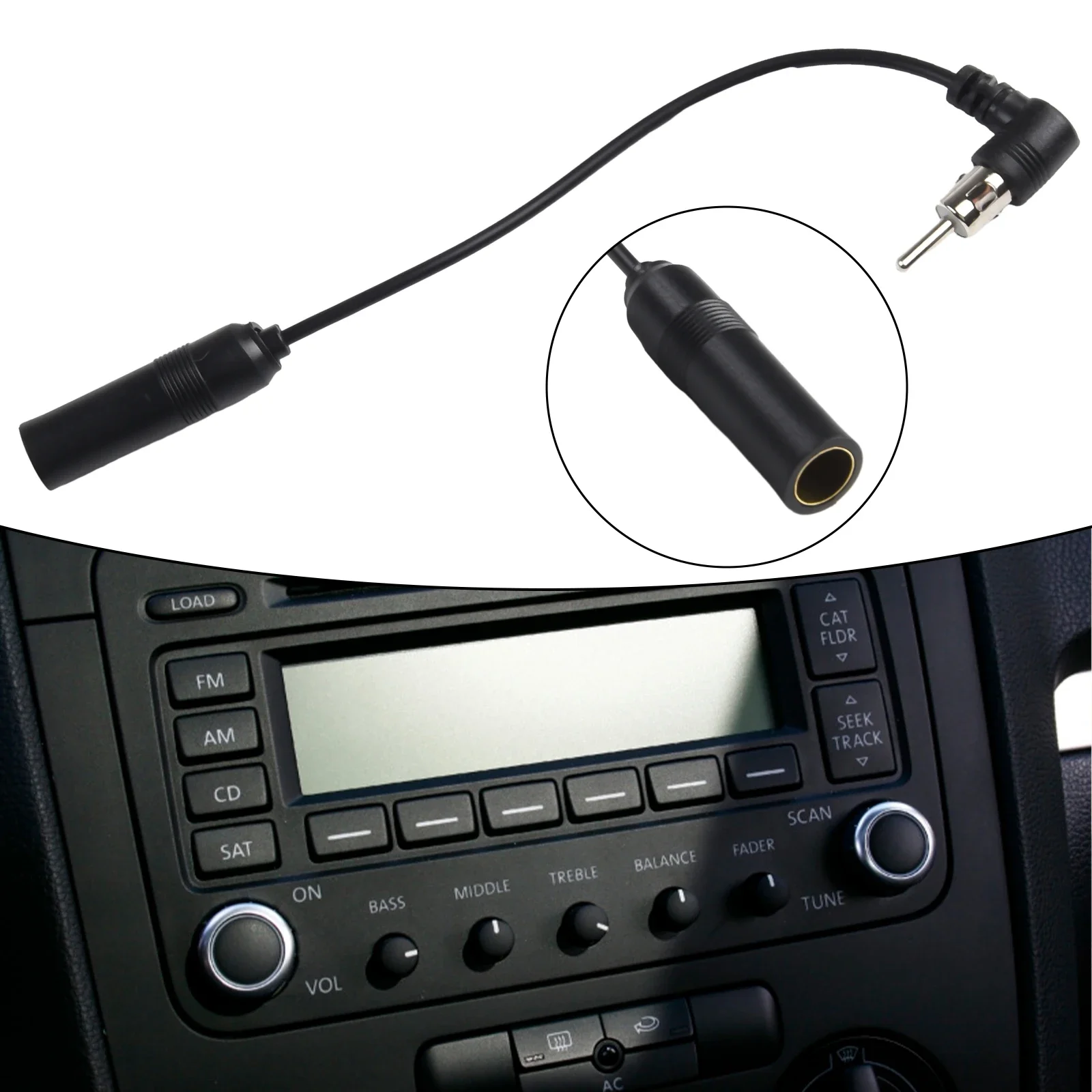 

High Quality FM Radio Antenna Car Stereo Audio Radio Antenna Adapter Plastic + Metal Wear-resistant Anti-corrosion