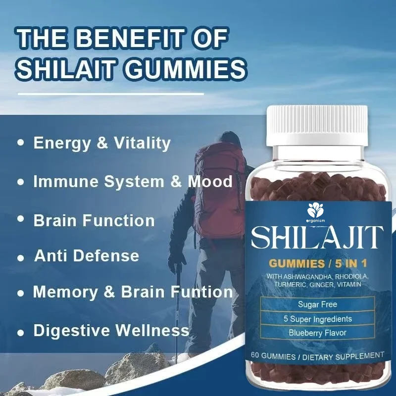 

Мармеладные конфеты Himalaya Shilajit Gold с фульвовой кислотой и более 85 микроэлементами, 60 штук