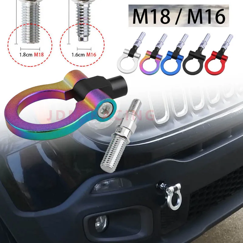 Colors Universal Racing Tow Hook Front Rear Car Trailer Hook Car Traction Hook M16 for European Cars M18 for Japanese Cars