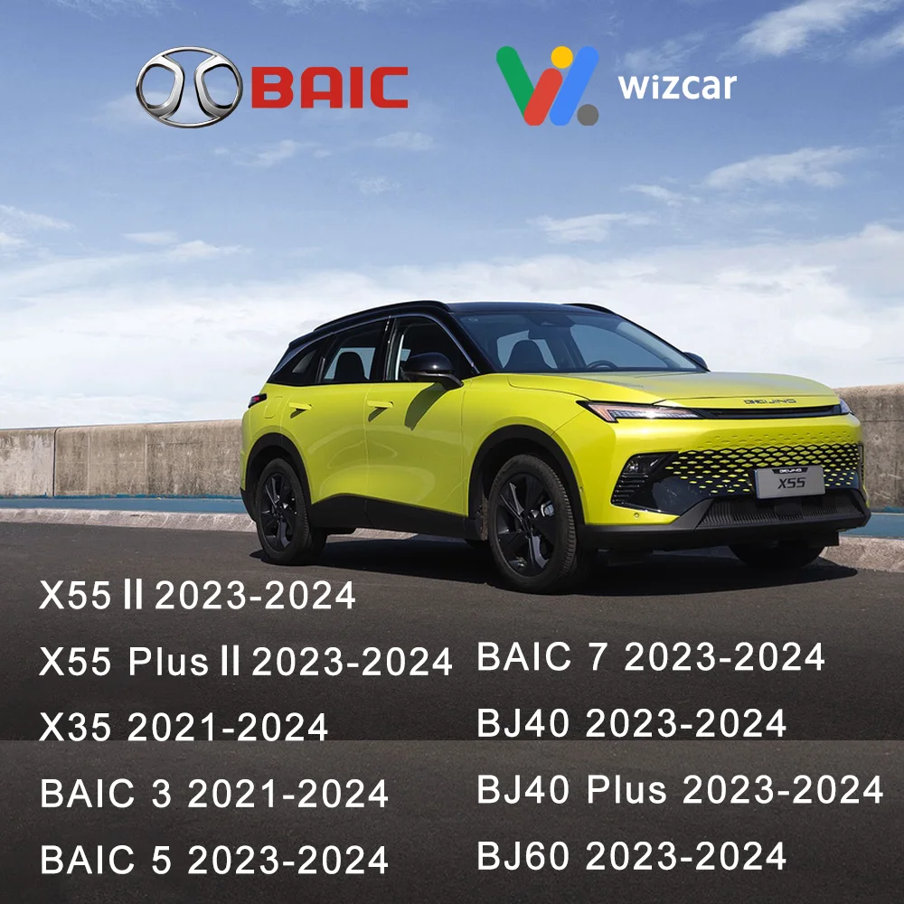 BAIC X55 II X35 BJ40 BJ60 WIZCAR T01 live Google Waze carte Spotify musique solution multimédia originale pour 2023-2024 nouvelle BeiJing auto