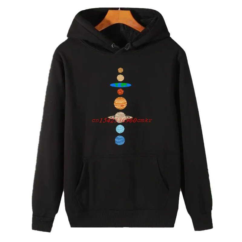 Flat Earth Solar System Funny Graphic Hooded Sweatshirts Fashion Winter Essentials Hoodie Thick Sweater Hoodie Men's Sweat-Shirt