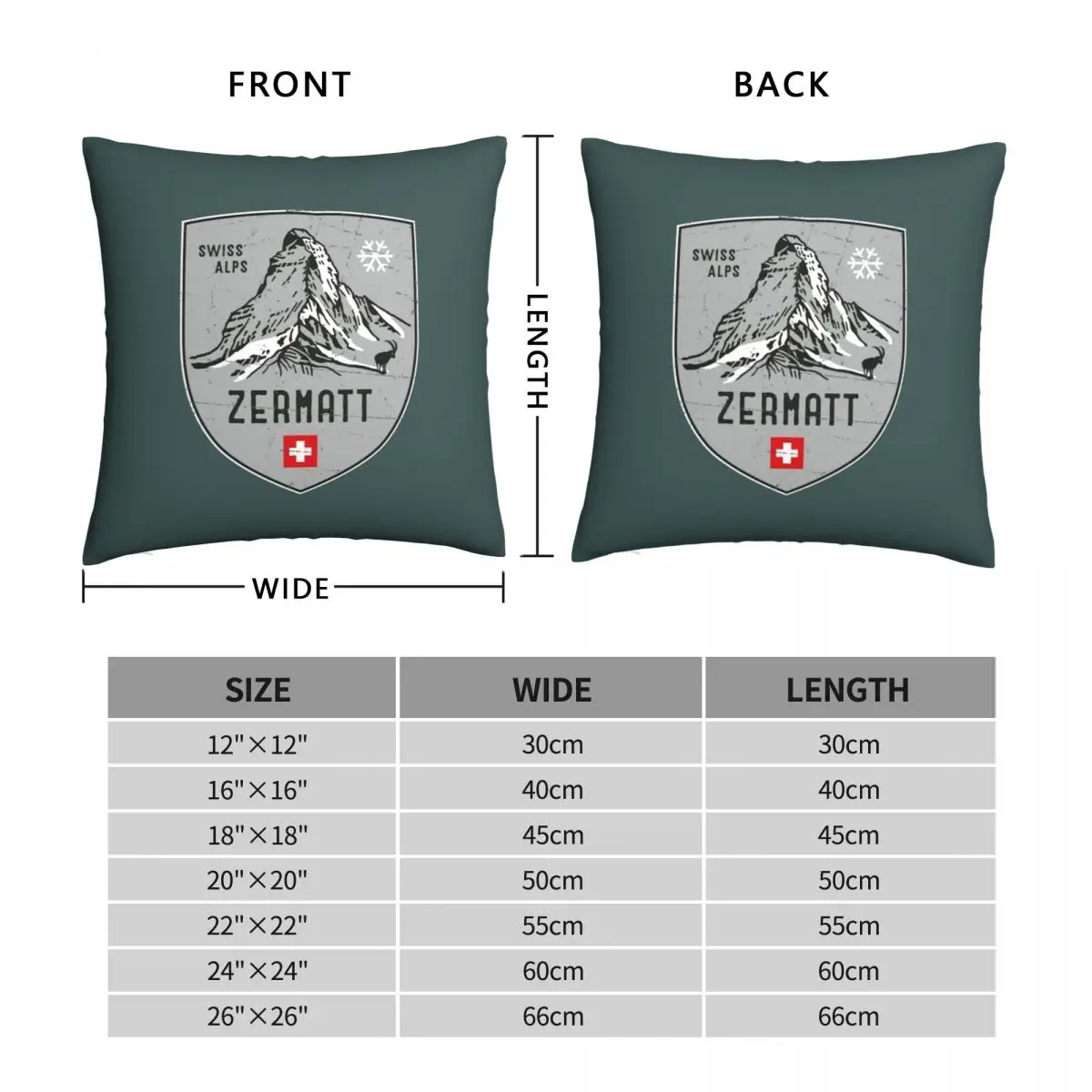 Zermatt Mountain Switzerland Emblem Pillowcase Polyester Linen Velvet Creative Decor Throw Pillow Case Sofa Cushion Cover 18