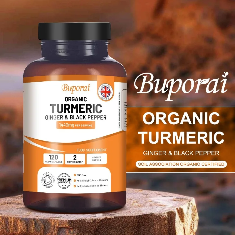 Organic Turmeric Capsules 1440mg - Antioxidant, Help Cellular Energy and Repair, Promote Joint and Bone Health, Boosts Immunity