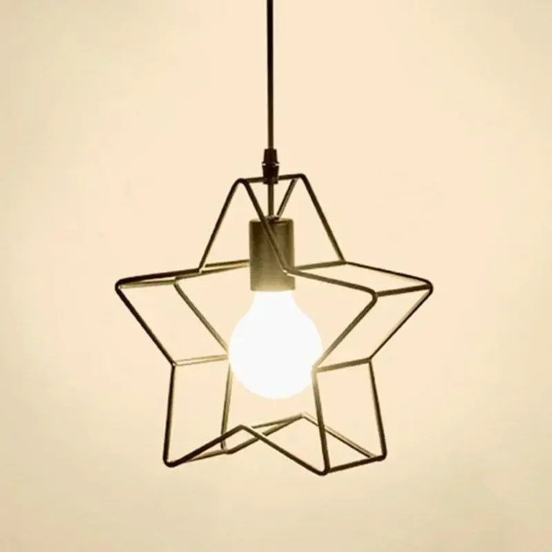 

Vintage E27 Nordic Fashion Iron Meal Pendant lamp Personalized Creative Star light for Restaurant Coffee bar Bedroom