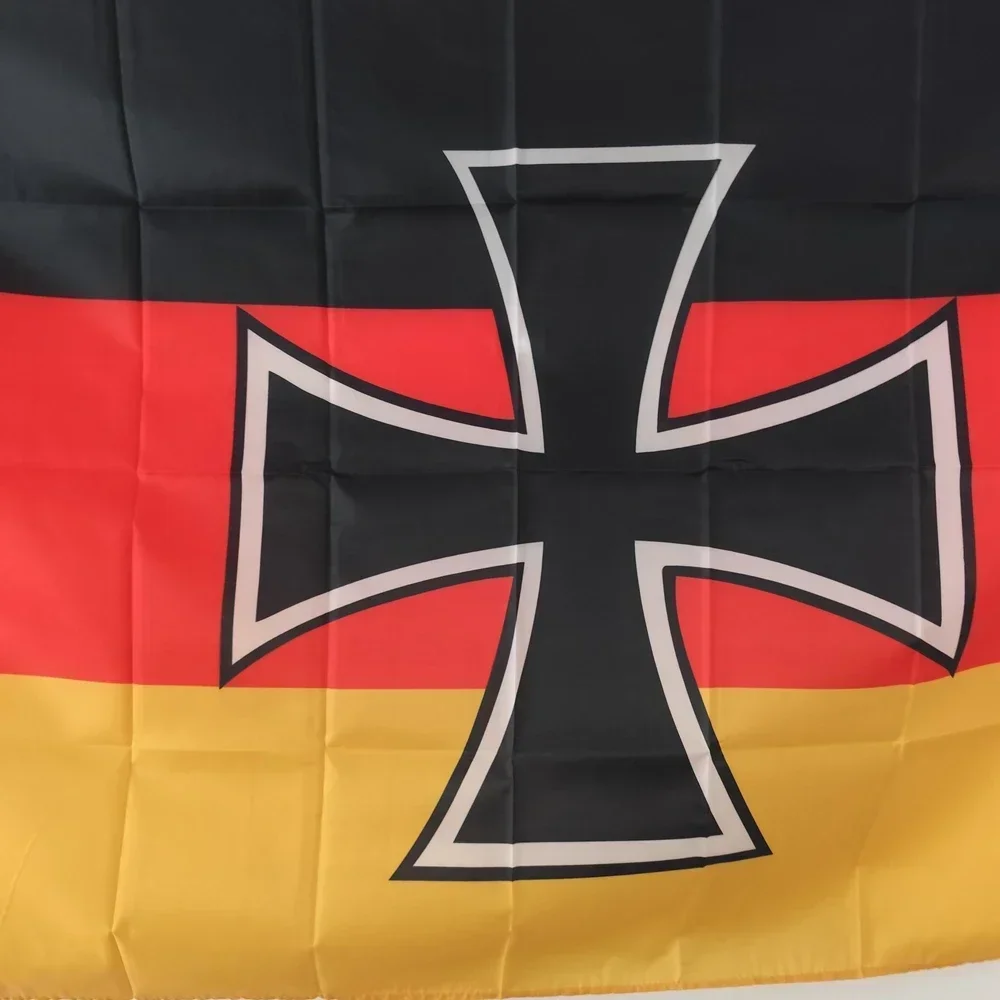 Iron Cross German Historical Flag - 90x150cm Medieval Military Banner Polyester Wall Decor for Collectors Knight Theme Events