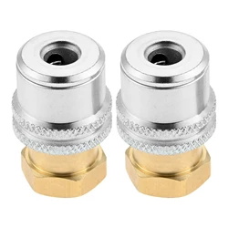 2Pcs Lock On Air Chuck 1/4FNPT Heavy Duty Closed Flow Brass Tire Chuck Tire Air Chuck for Tire Inflator Gauge and Air Compressor