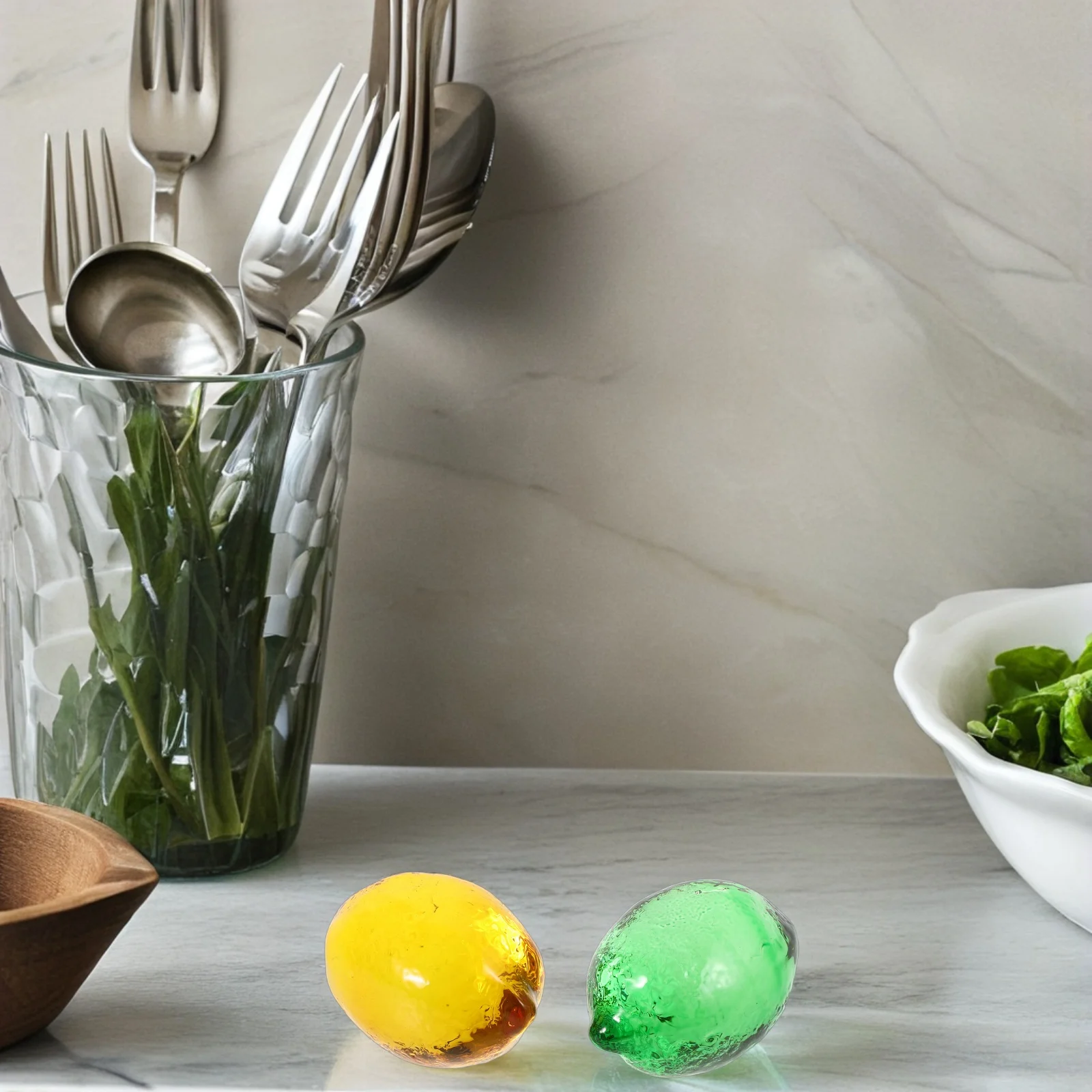 

2Pcs Glass Lemon Statue Artificial Fruit Decor Kitchen Table Centerpieces Dining Room Living Room Home Office Decoration