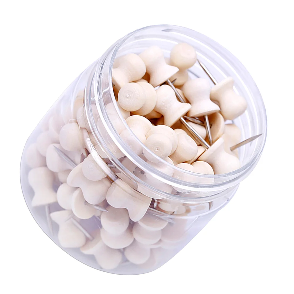 100 قطعة دبابيس ضغط الخشب مسامير الإبهام المعدنية للوحة الفلين لتقوم بها بنفسك ديكور المنزل مكتب المدرسة لوحة الإعلانات خريطة عرض الصور #2