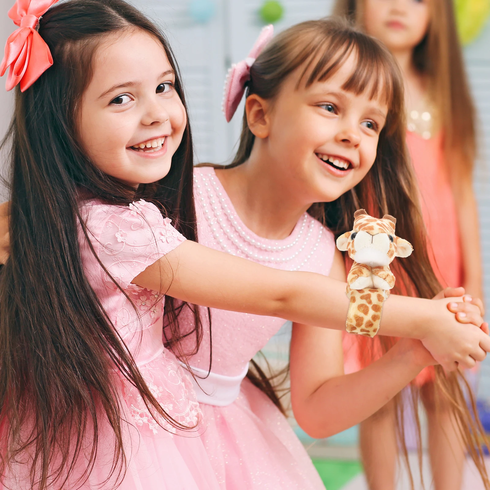 

1pc Giraffe Slap Bracelet Kids Huggers Wrist Baby Jungle Party Favors Theme Supplies Decorations Snap Bands Gifts Kids Bracelets
