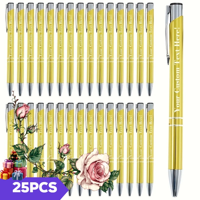 

25pcs Personalized Metal Ballpoint Pens Set Custom Writing Tools Multifunctional Pens Suitable for School and Office Ideal Gifts