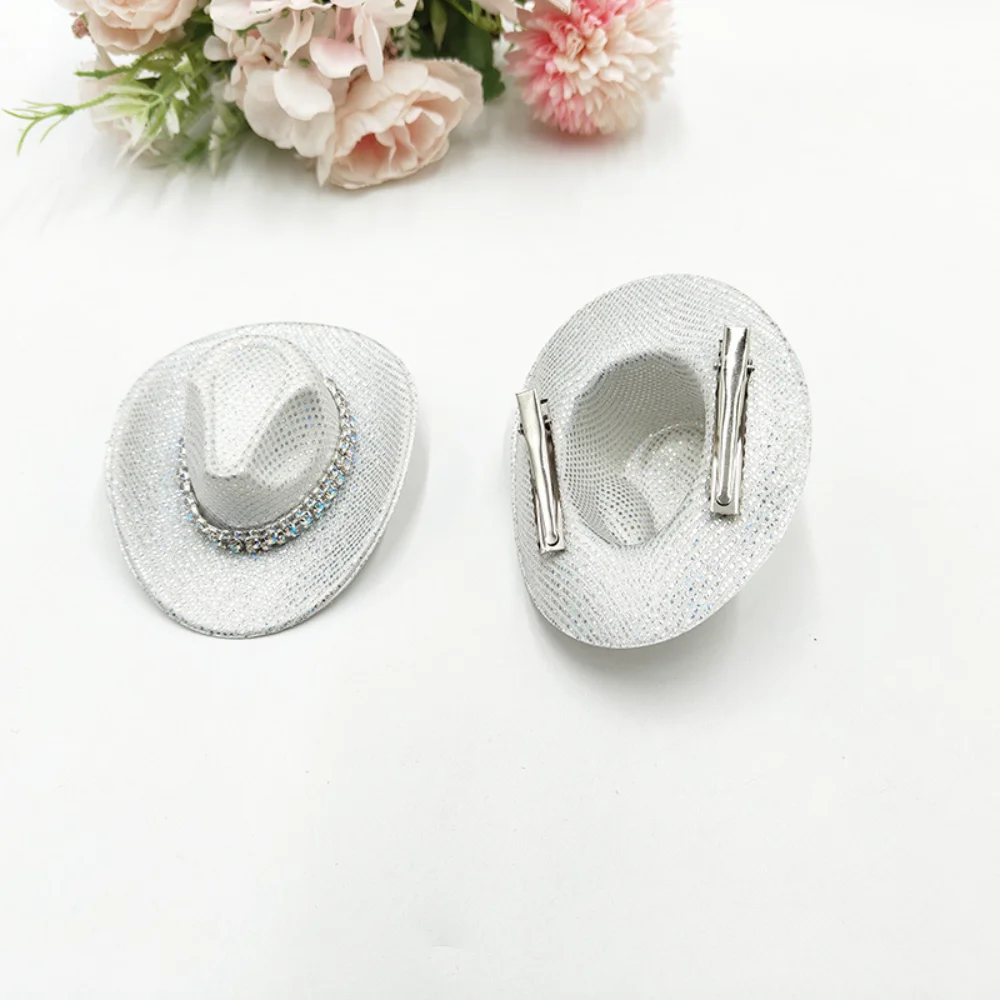 Neon Glitter Hat Holographic Mini Cowboy Hat Party Decoration Hat Fashion For ' Night Out Photo Booth Costume Party